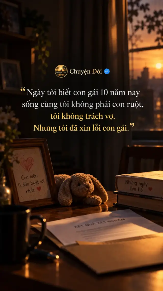 Ảnh minh họa Tôi nhận kết quả vào một buổi chiều. Con gái tôi nuôi suốt 10 năm… không phải con ruột của tôi. Tối ấy, tôi đợi con ngủ rồi mới đặt tờ giấy trước mặt vợ. “Tại sao” Vợ tôi khóc. Còn tôi không giữ được