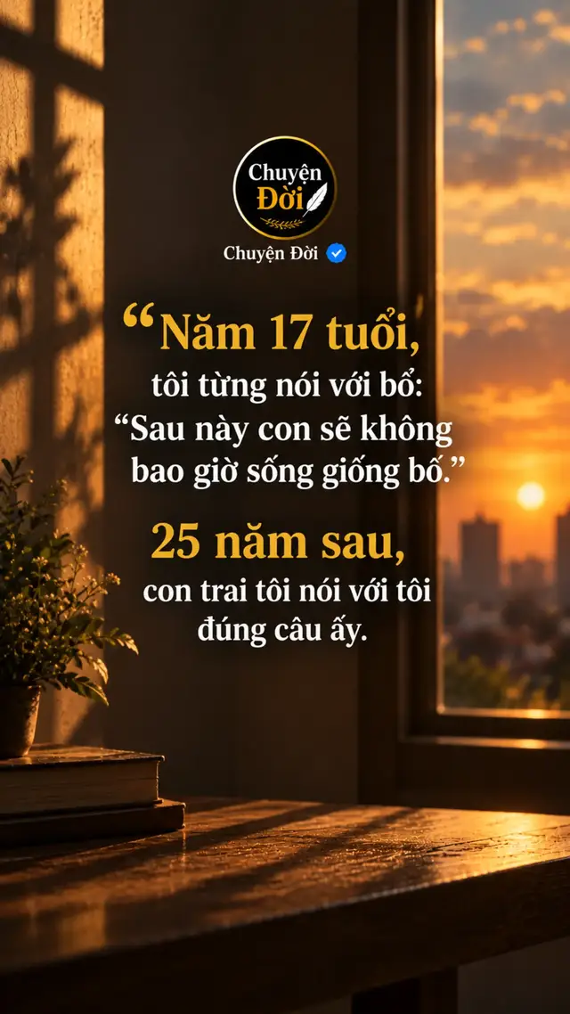 Ảnh minh họa Năm 17 tuổi, tôi từng nói với bố “Sau này con sẽ không bao giờ sống giống bố.” Hôm ấy tôi đi chơi về muộn. Bố đứng ngoài cửa đợi. Vừa thấy tôi, ông hỏi “Đi đâu giờ này mới về” Tôi khó chịu “Con đi