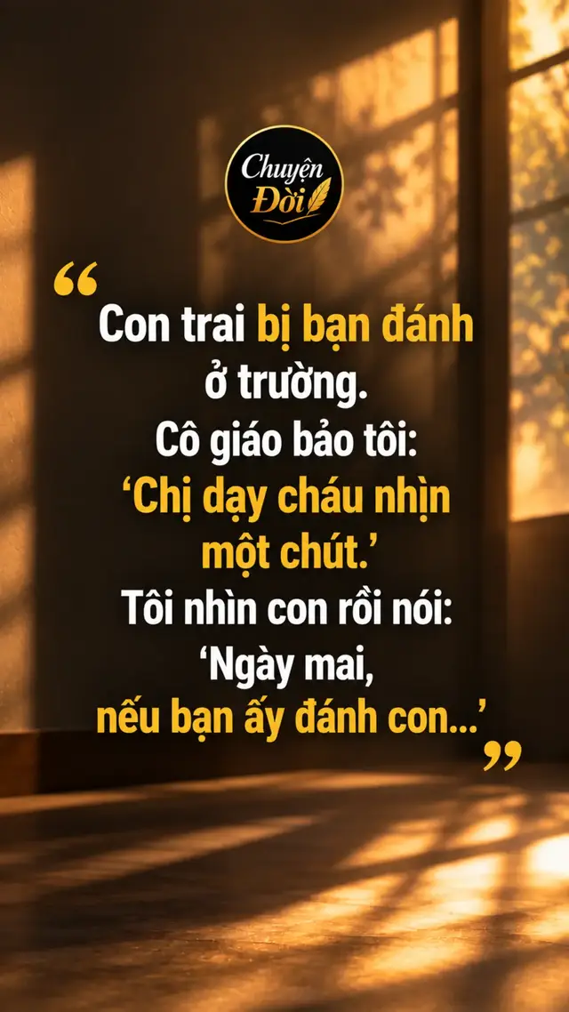 Ảnh minh họa Tôi không nói nốt câu ấy. Tôi kéo ghế ngồi xuống trước mặt con rồi hỏi “Hôm nay bạn đánh con, con đã làm gì” Thằng bé cúi đầu “Con không làm gì cả. Cô bảo con nhịn, vì đánh lại là hư.” Tôi hỏi “Đây