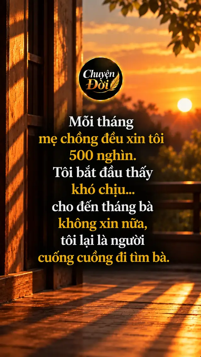 Ảnh minh họa Mẹ chồng tôi sống một mình từ ngày bố chồng mất. Bà có một khoản lương hưu không lớn, nhưng vẫn đủ trang trải những thứ cơ bản. Vậy mà gần như tháng nào bà cũng gọi Con chuyển mẹ 500 nghìn được không