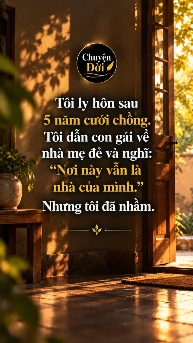 Ảnh minh họa Ngày kéo vali về đến cổng, tôi đứng lặng vài giây. Cánh cổng sắt vẫn cũ, chậu hoa giấy mẹ trồng vẫn leo qua bức tường. Cái ghế nhựa trước hiên vẫn là nơi bố thường ngồi uống trà. Con gái nắm tay tôi,